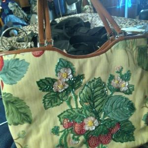 Isabella Fiore strawberry beaded handbag